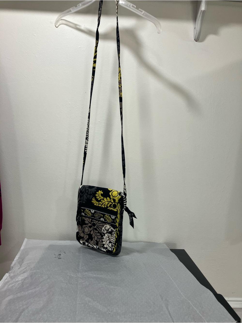 Vera Bradley Black and Yellow Floral Quilted Crossbody